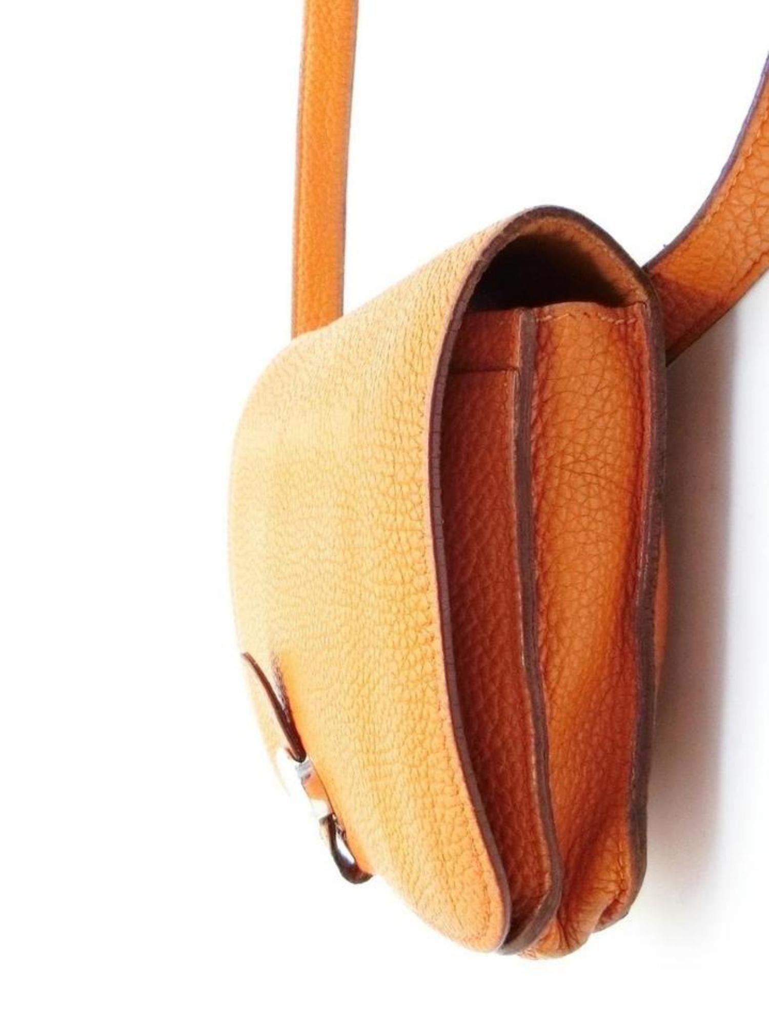 Hermès Dogon Waist Pouch Belt Fanny Pack 230499 Orange Leather Cross Body Bag In Good Condition For Sale In Forest Hills, NY