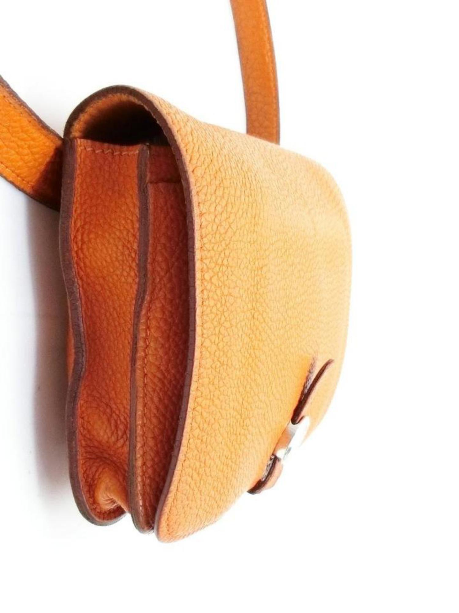 Women's Hermès Dogon Waist Pouch Belt Fanny Pack 230499 Orange Leather Cross Body Bag For Sale