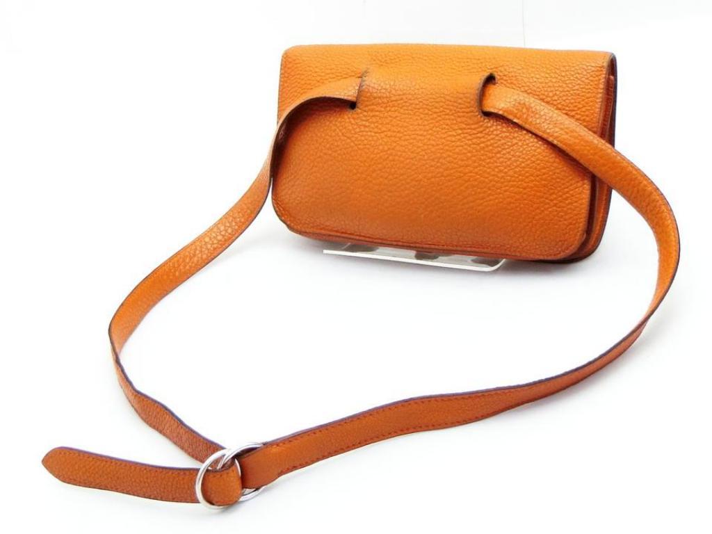 Hermès Dogon Waist Pouch Belt Fanny Pack 230499 Orange Leather Cross Body Bag For Sale 1