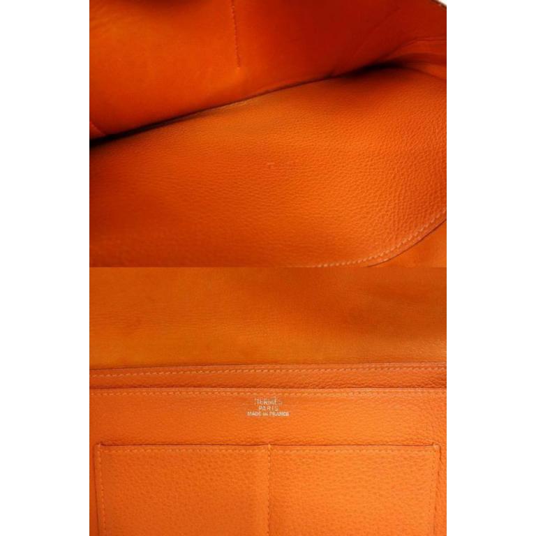 Women's Hermès Dogon Wallet 232768 Orange Leather Clutch For Sale