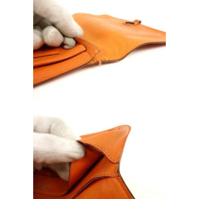 Hermès Dogon Wallet 232768 Orange Leather Clutch For Sale 3