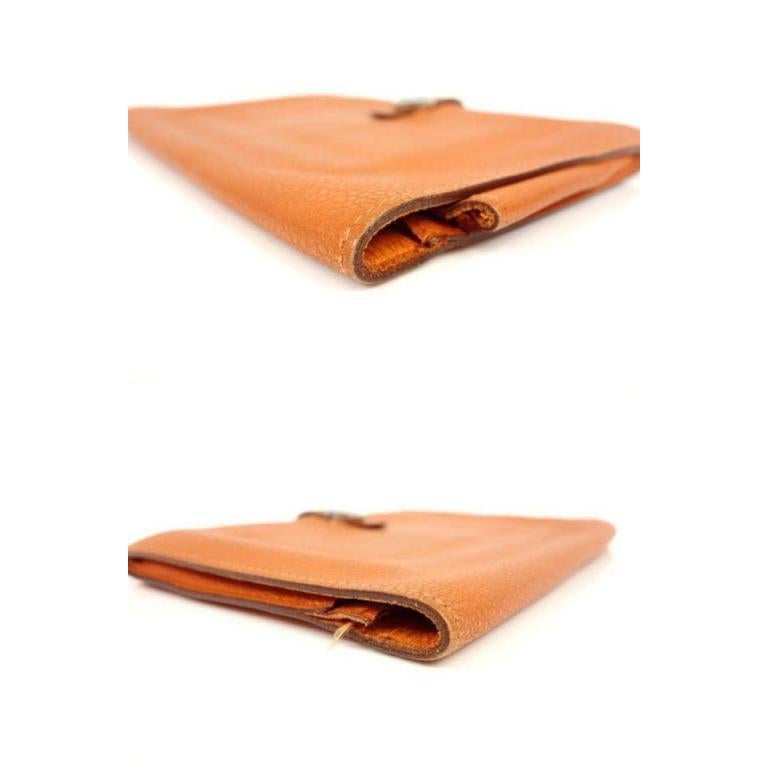 Hermès Dogon Wallet 232768 Orange Leather Clutch For Sale 4