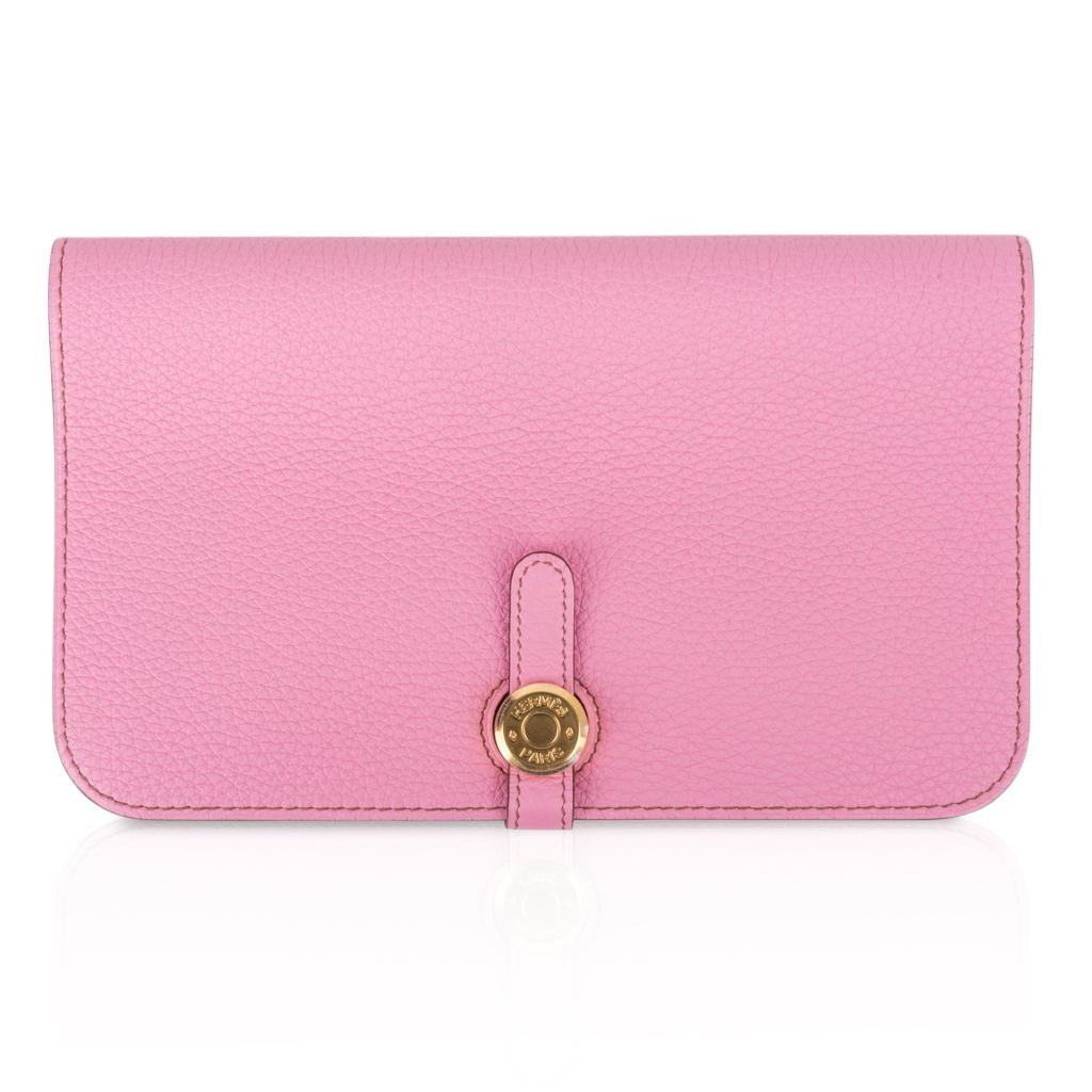 Hermes Dogon Wallet Coveted 5P Pink GM Togo Gold Hardware new 1