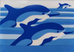 Hermès Dolphins Print Cigar Ashtray Porcelain Platinum