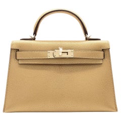 Hermès D'Ore Metallic Gold Chèvre Chamkila Leather Kelly 20cm II Sellier
