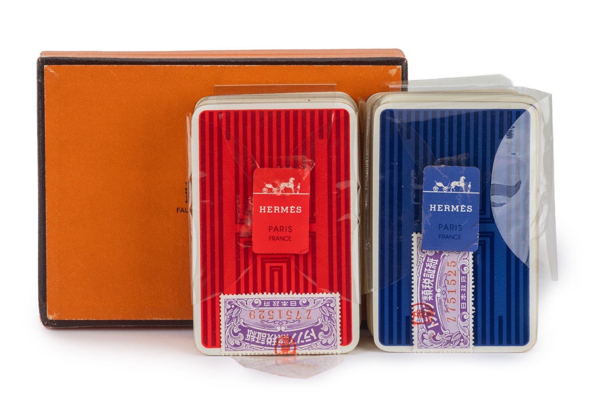 Hermès Satz von 2 Poker-Spielkarten. Kommt mit Originalverpackung.