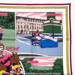 Hermes Double Face Comics Pink Scarf