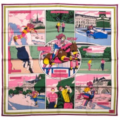 Hermes Double Face Comics Pink Scarf