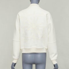 HERMES double faced 100% cashmere leather applique back bomber jacket FR38 M