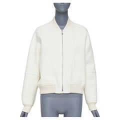 HERMES double faced 100% cashmere leather applique back bomber jacket FR38 M