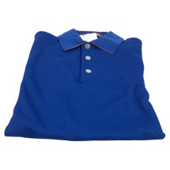 Hermes Double Game technical polo shirt Royal Blue polyester, Cotton Size L