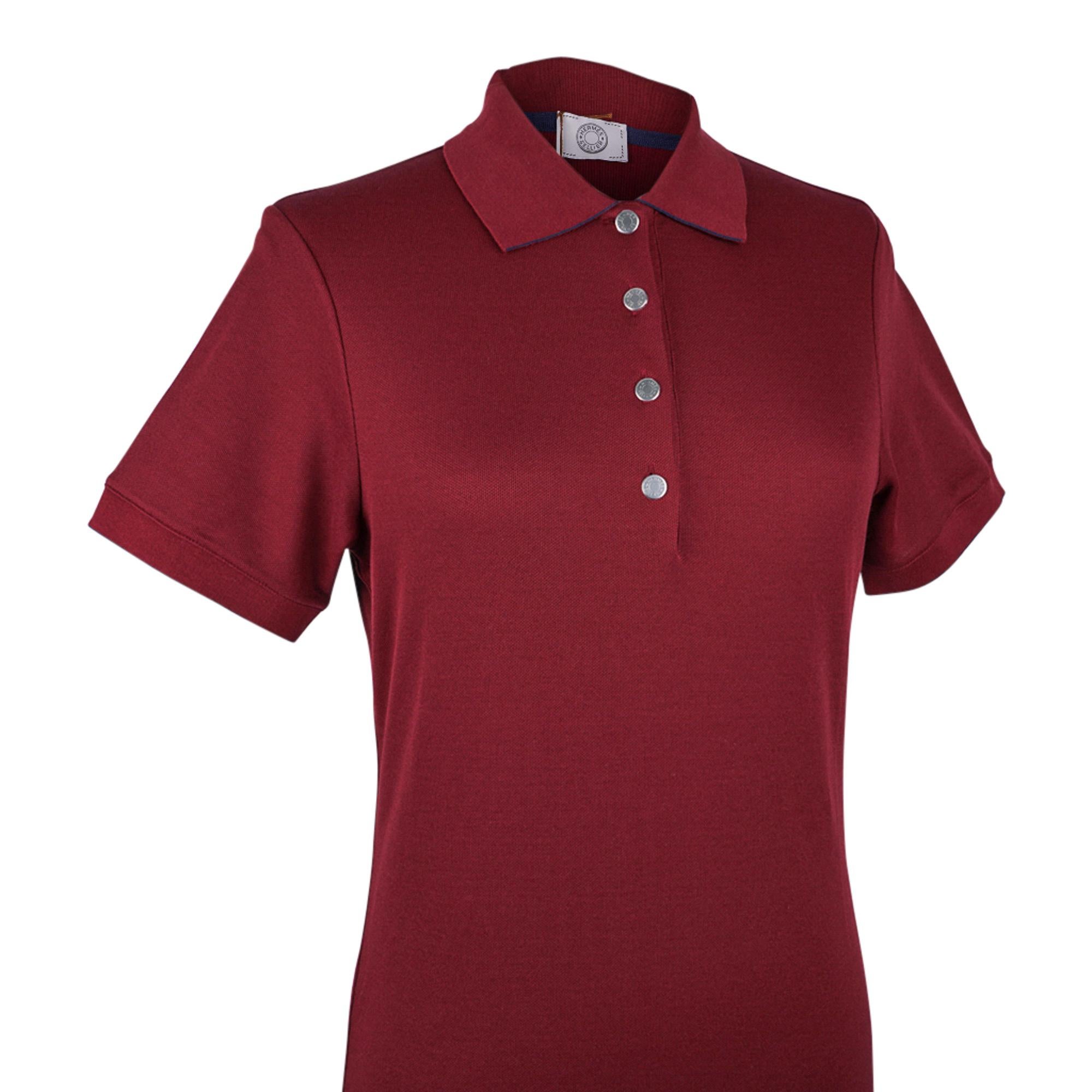 Hermes Double Jeu Technical Polo Rouge H Top M neu mit Etikett (Rot) im Angebot