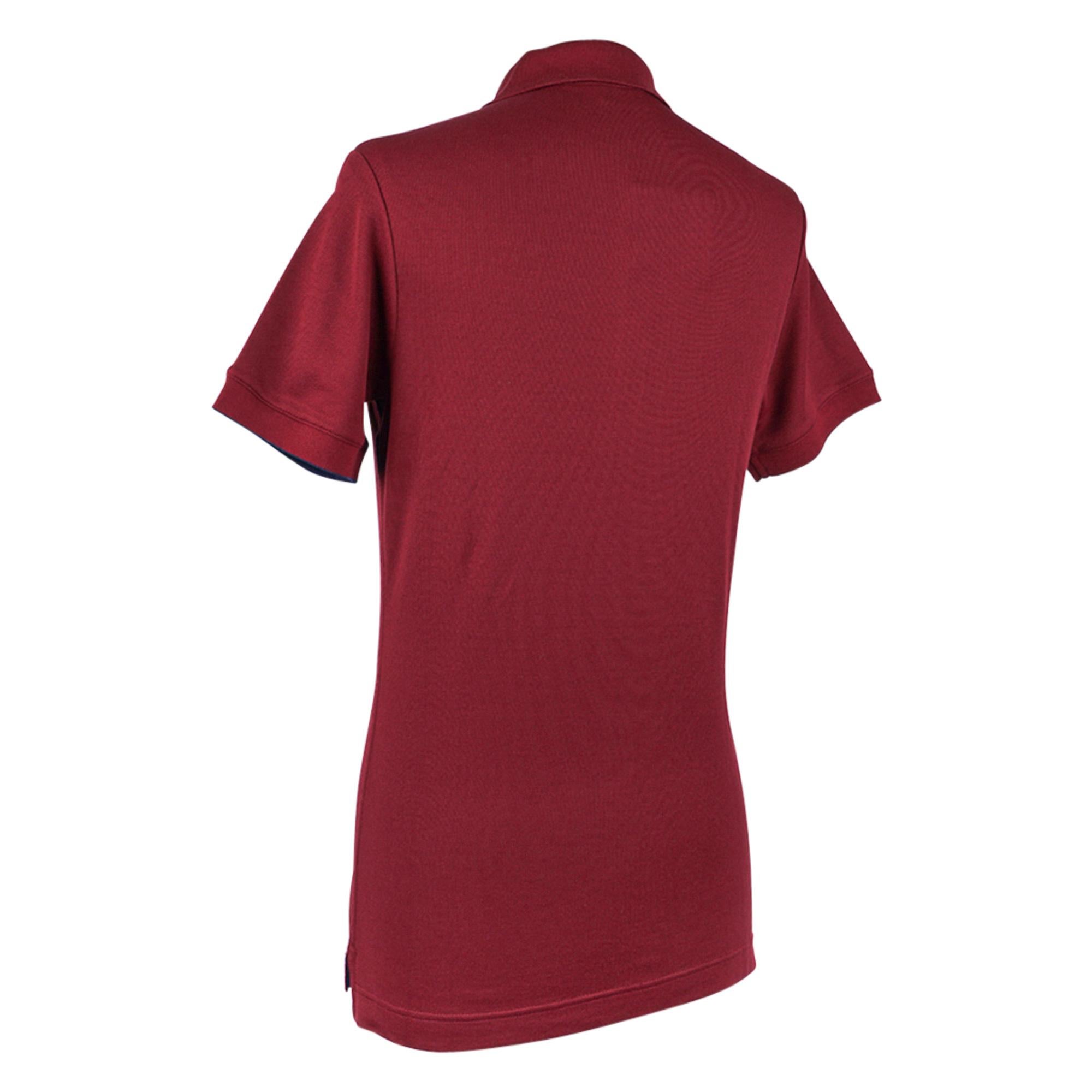 Red Hermes Double Jeu Technical Polo Rouge H Top M New w/Tag For Sale