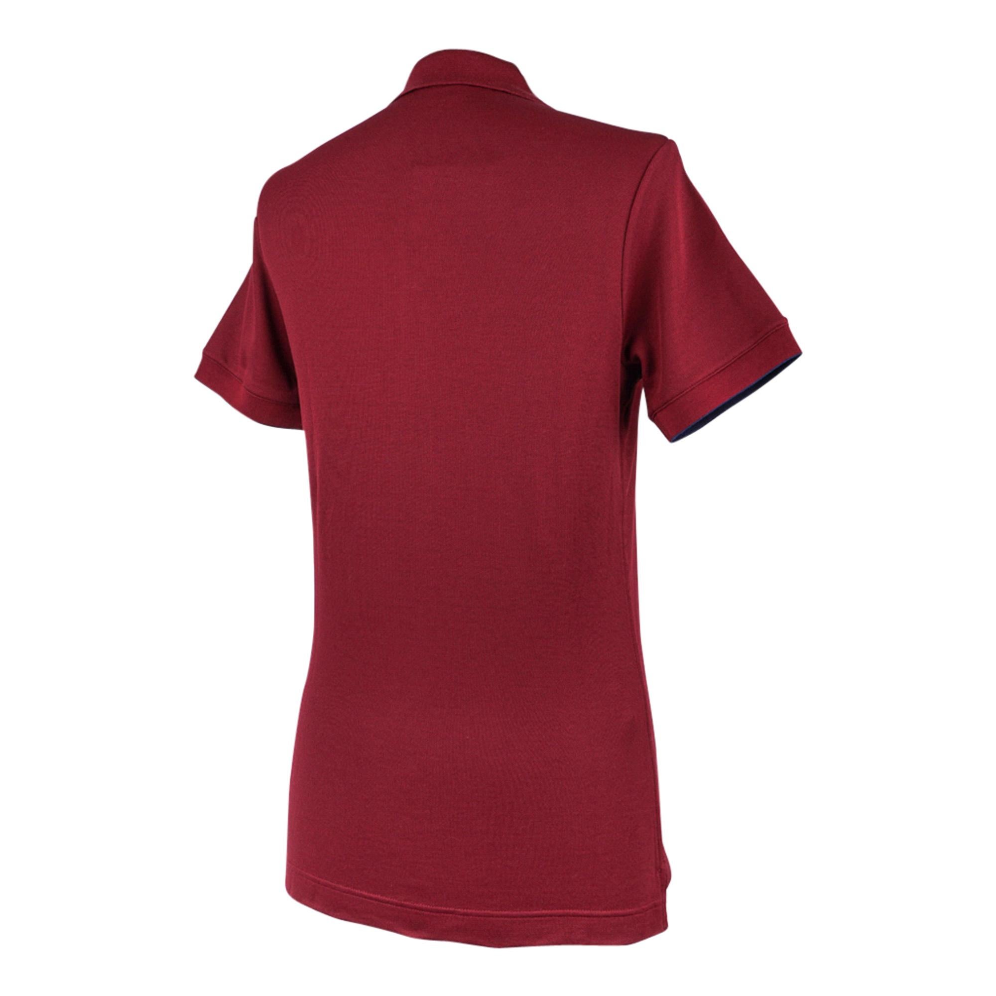 Women's Hermes Double Jeu Technical Polo Rouge H Top M New w/Tag For Sale