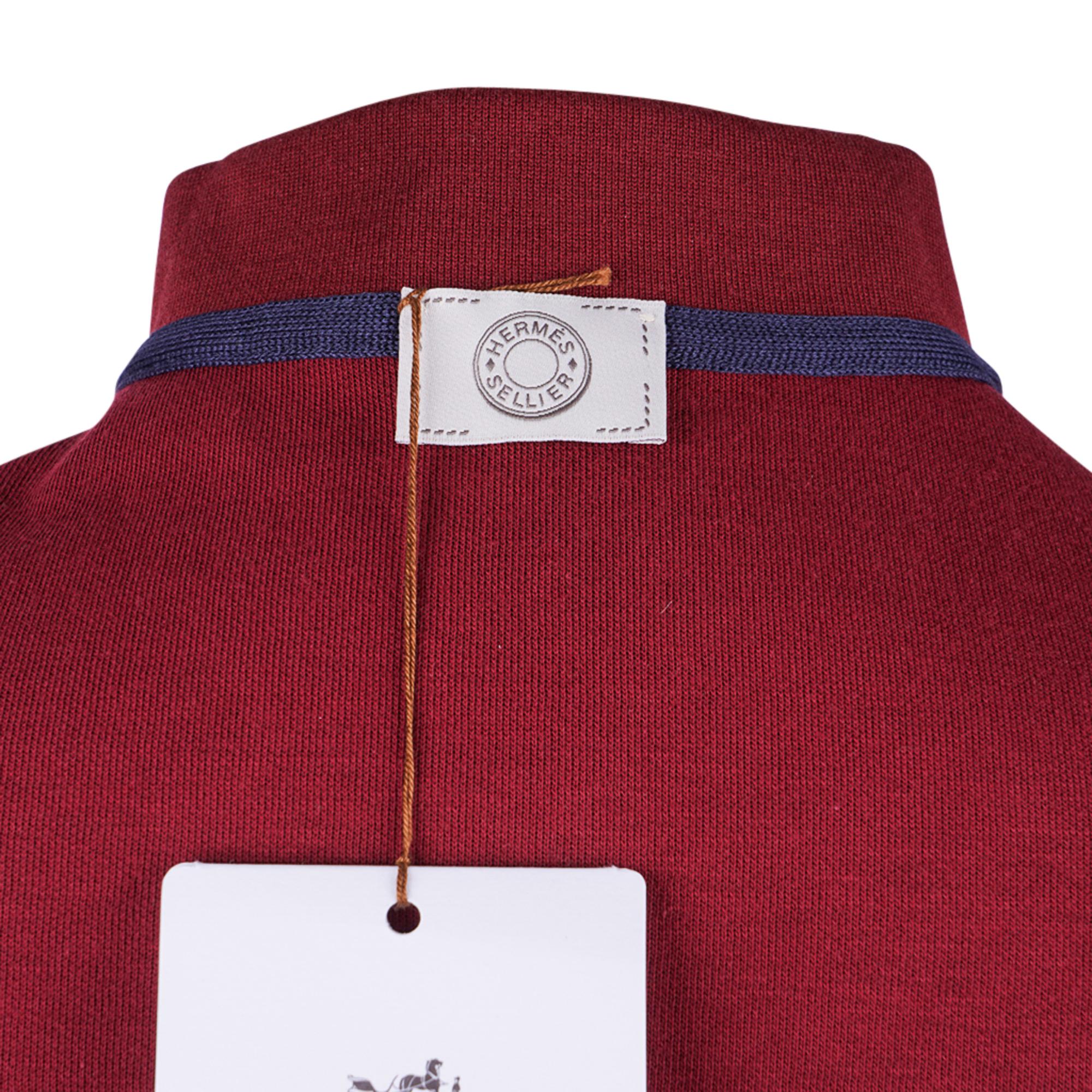 Hermes Double Jeu Technical Polo Rouge H Top M New w/Tag For Sale 1