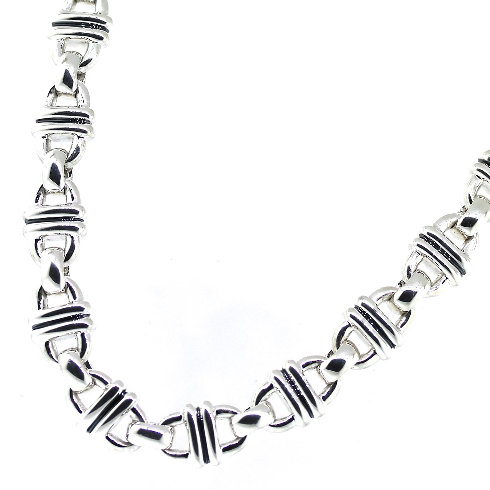 Women's or Men's Hermes Double Link Necklace For Sale