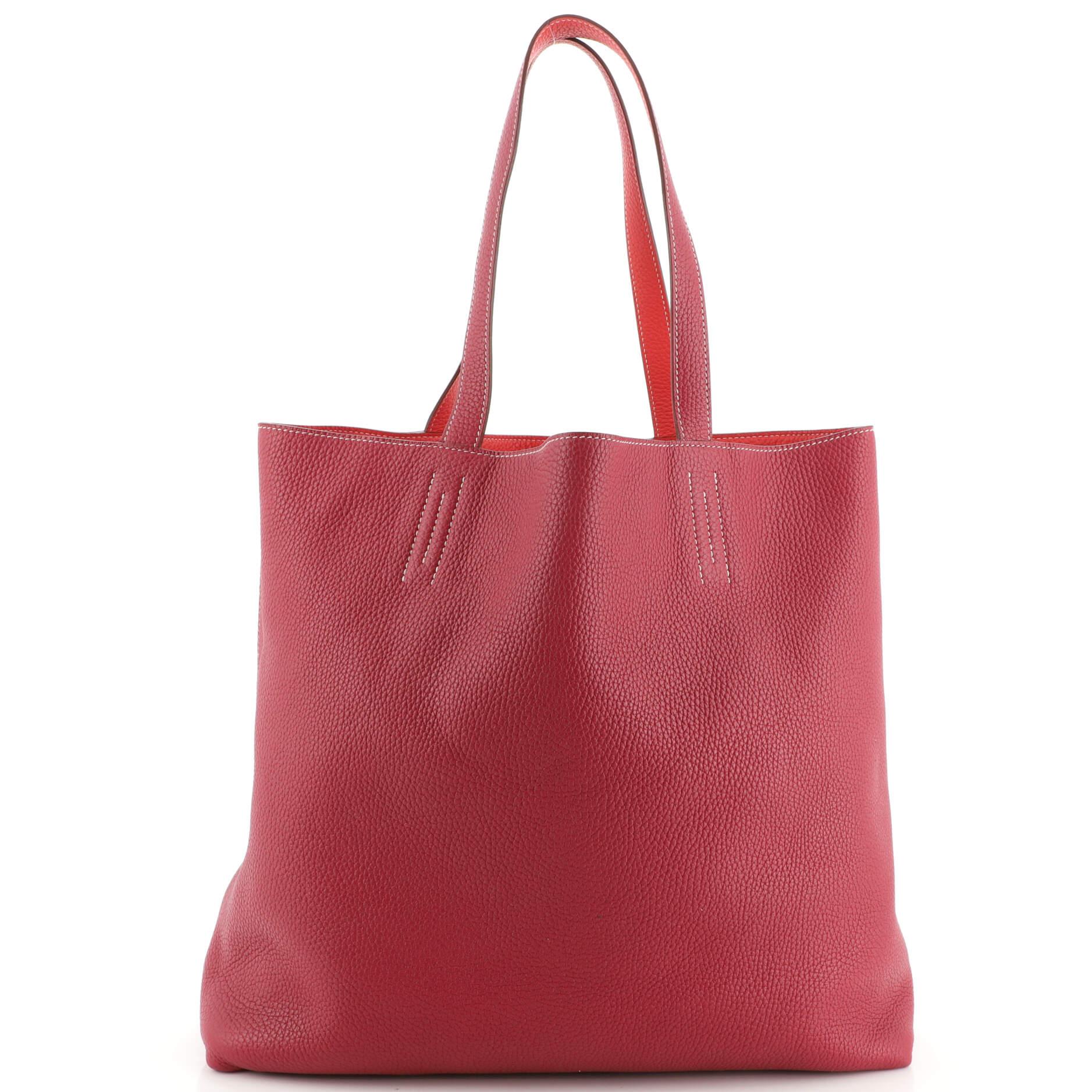 Pink Hermes Double Sens Tote Clemence 36