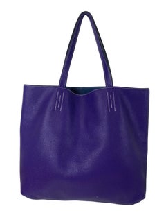 Hermès Double Sens Tote Clemence 45, Iris/Blue de Malte.