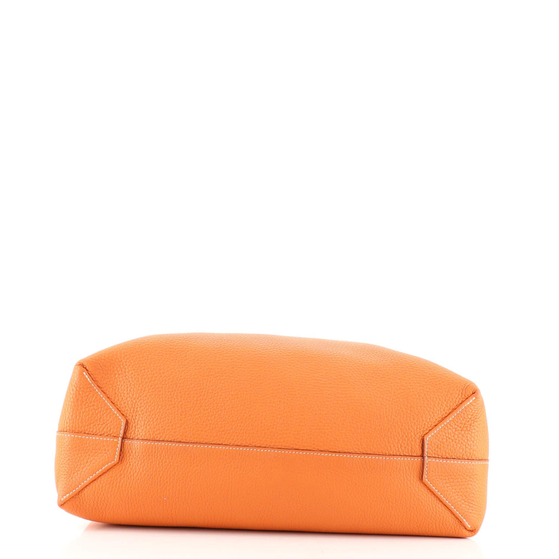 Orange Hermes Double Sens Tote Clemence 45