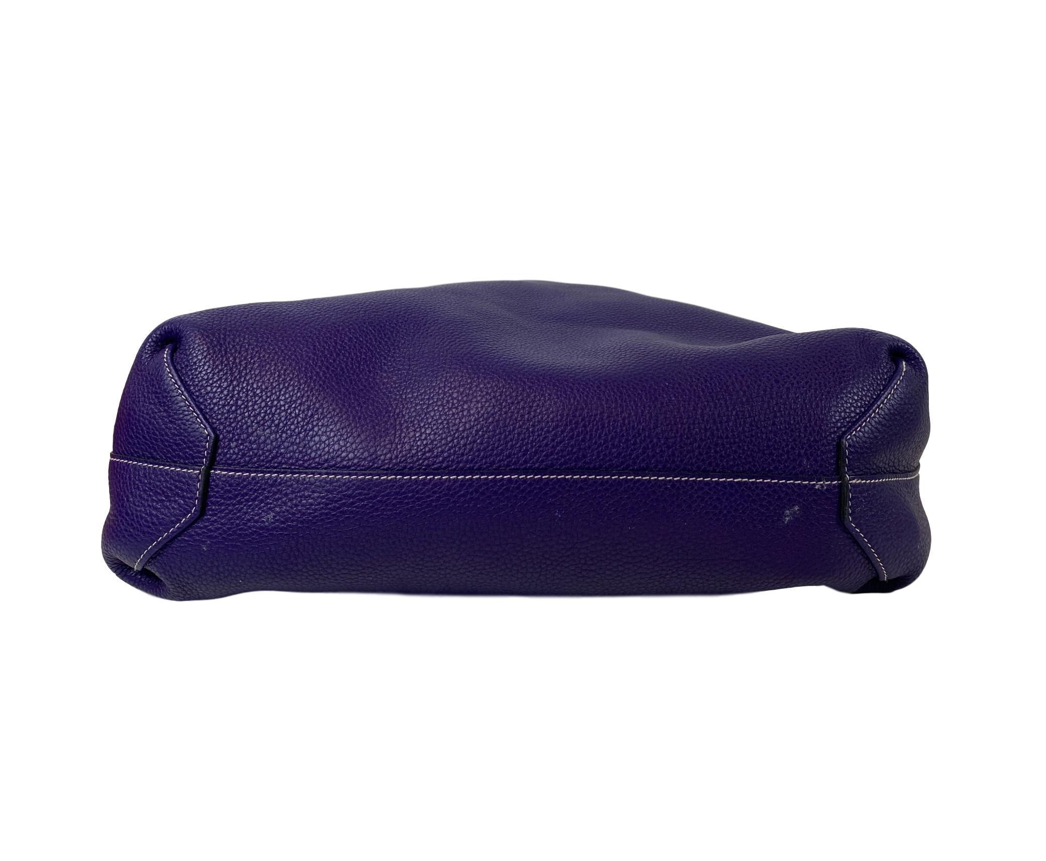 Purple Hermès Double Sens Tote Clemence 45, Iris/Blue de Malte.