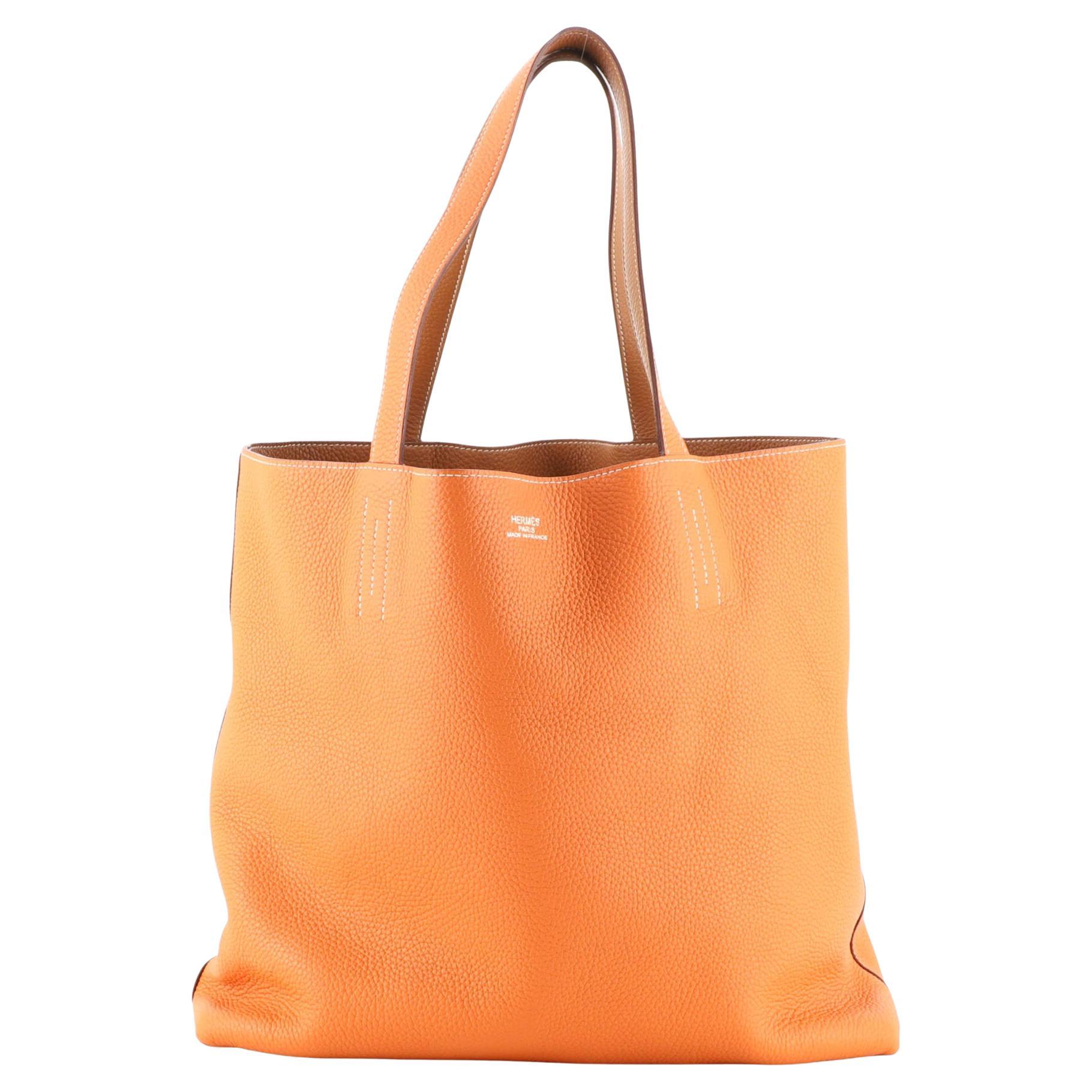 Hermes Clemence Leather Double Sens 45 Tote (SHF-20430) – LuxeDH