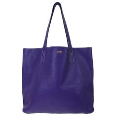 Hermès Double Sens Tote Clemence 45, Iris/Blue de Malte.