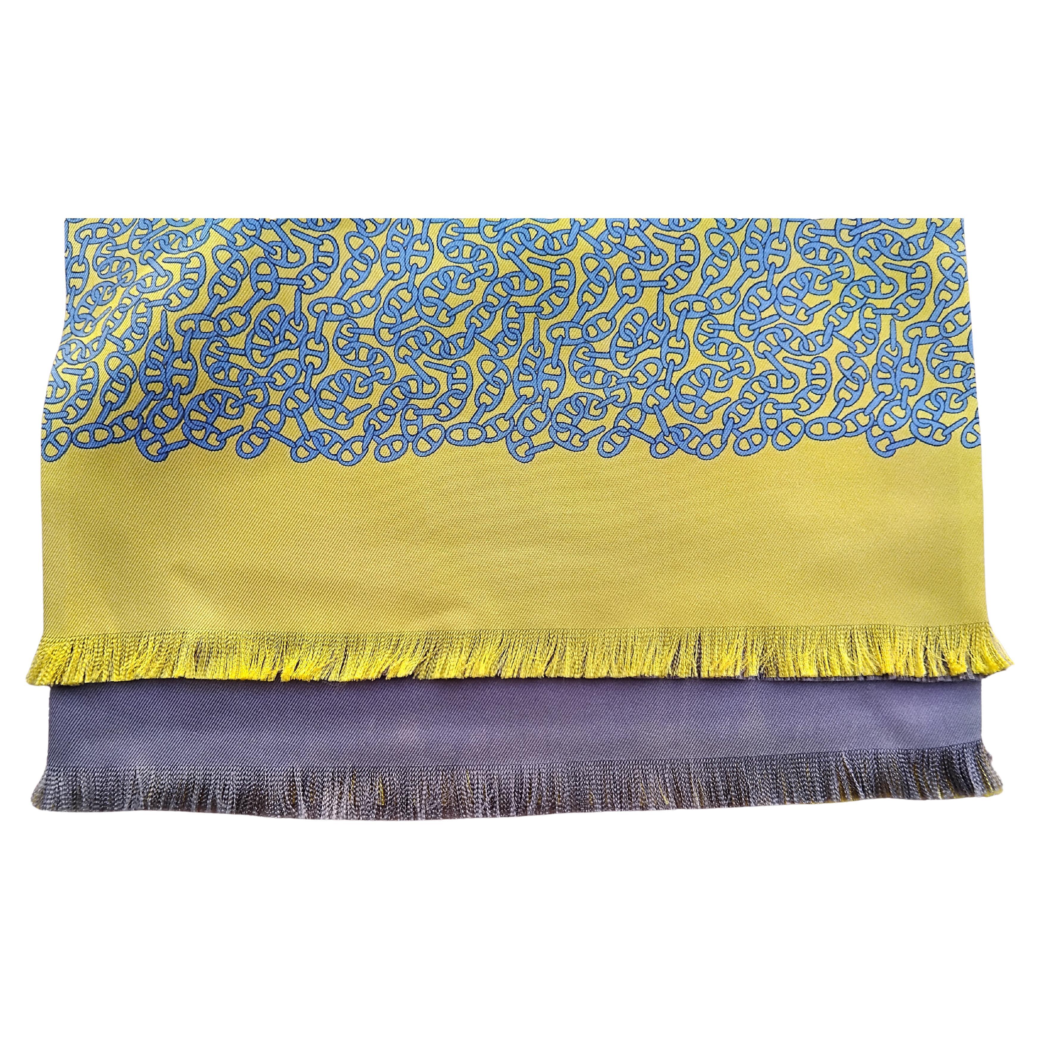 Women's or Men's Hermès Double Sided Long Silk Scarf Chaine d'Ancre For Sale