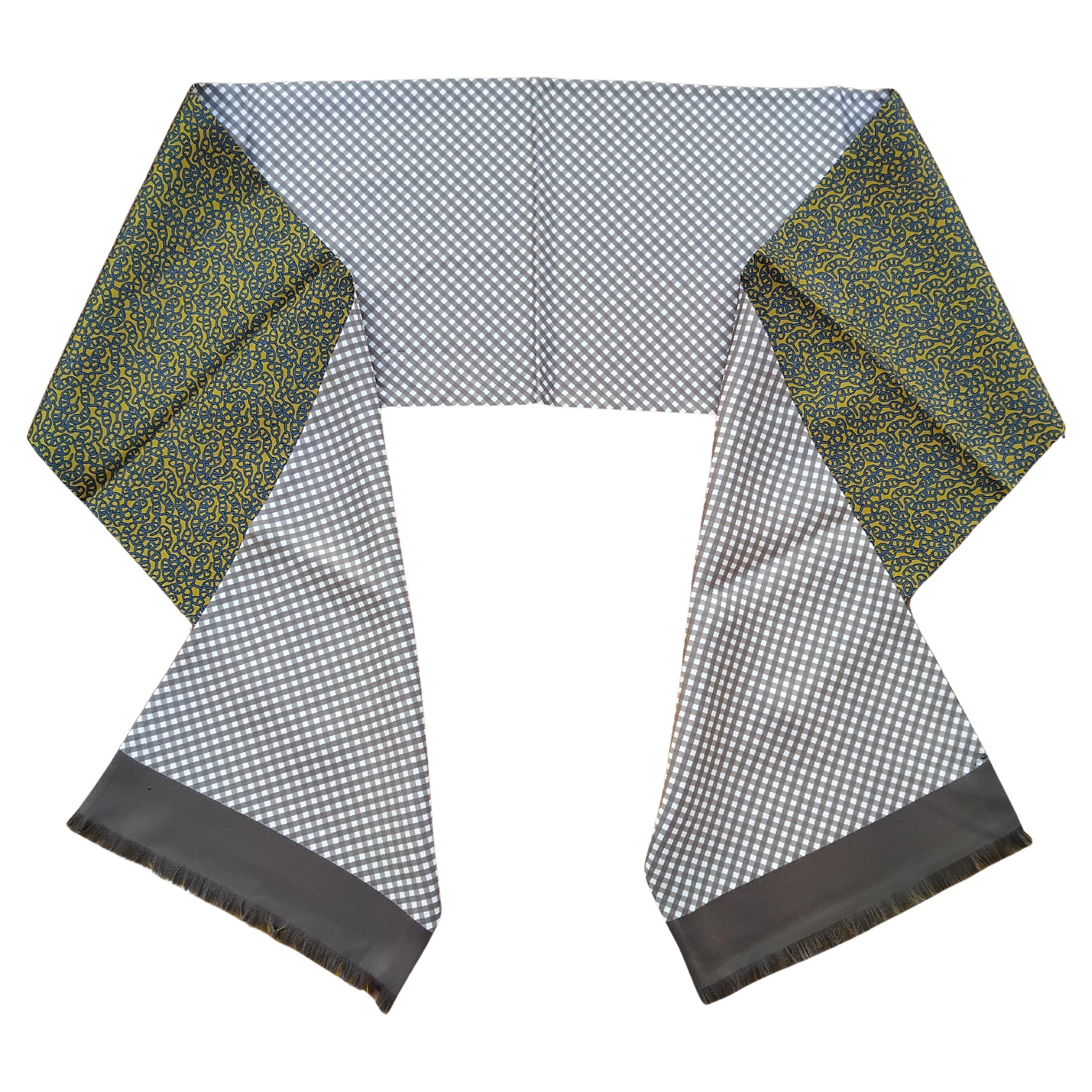 Hermès Double Sided Long Silk Scarf Chaine d'Ancre For Sale 4