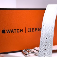 Correa Hermès Double Tour 41 mm Attelage para Apple Watch (Blanca)