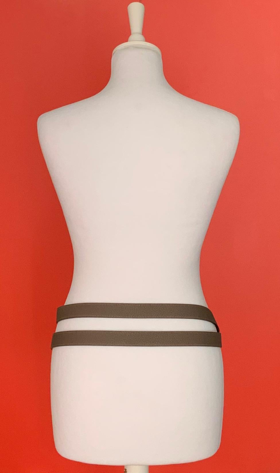 Hermès Double Tour Circuit Étoupe Togo Leather Belt 2
