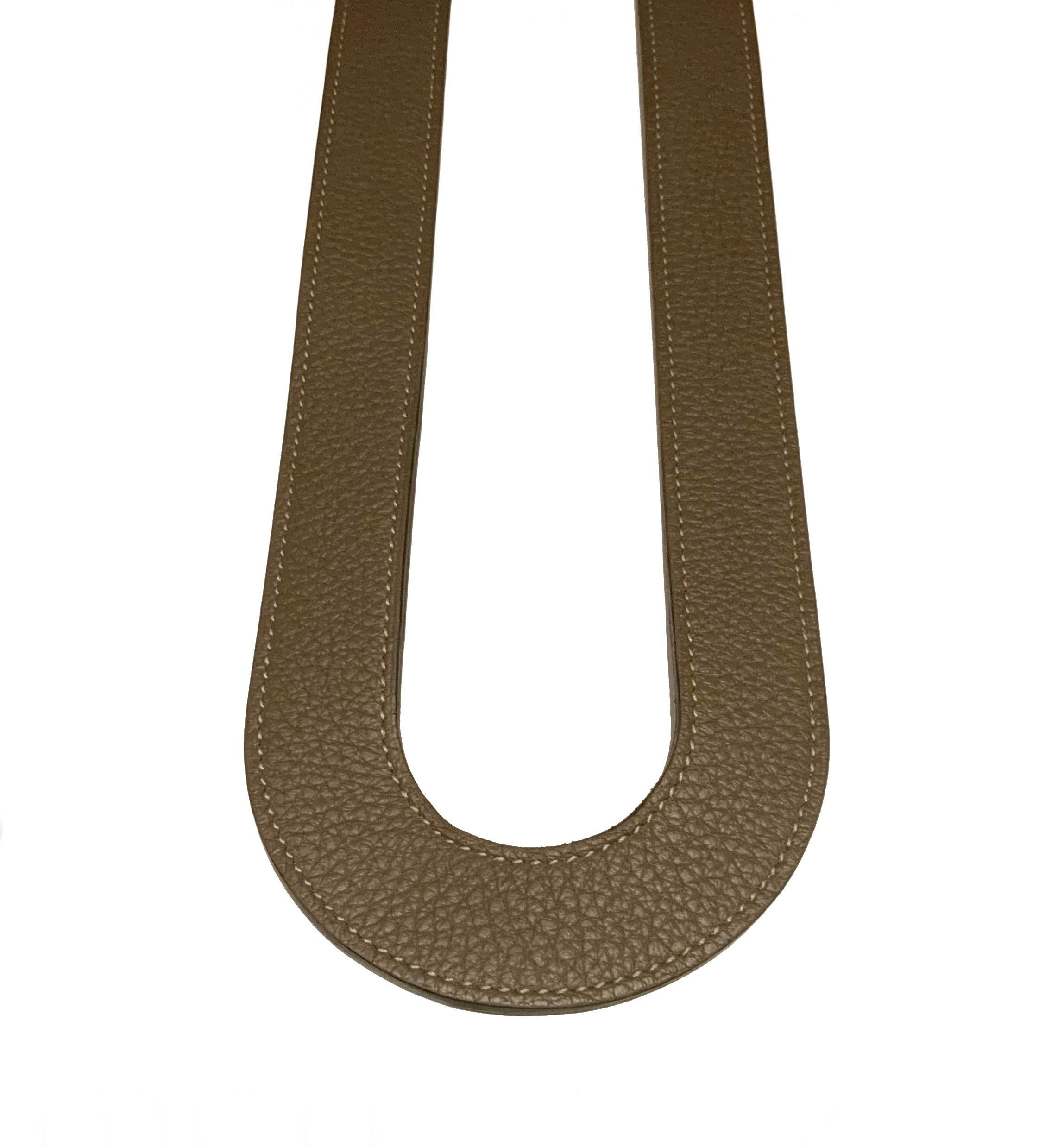 Women's or Men's Hermès Double Tour Circuit Étoupe Togo Leather Belt
