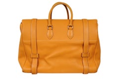 Hermes Drag De Voyage Travel Bag Tan Brown Leather Carry On Luggage Top Handle