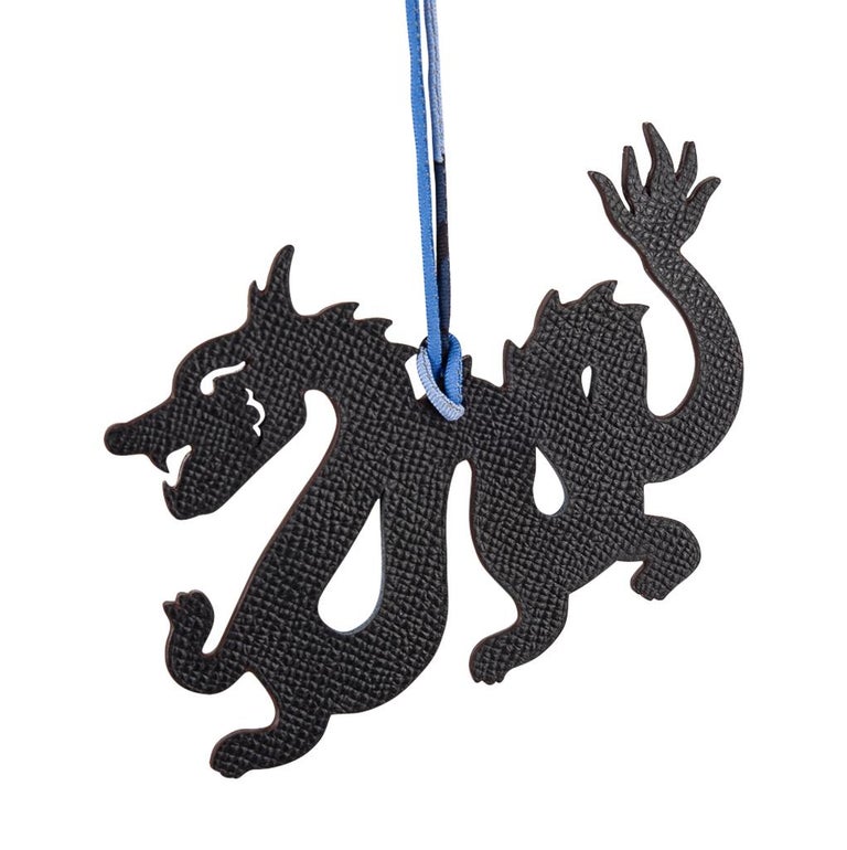Hermes Dragon Bag Charm Limited Edition BiColor Black / Blue New w/Box