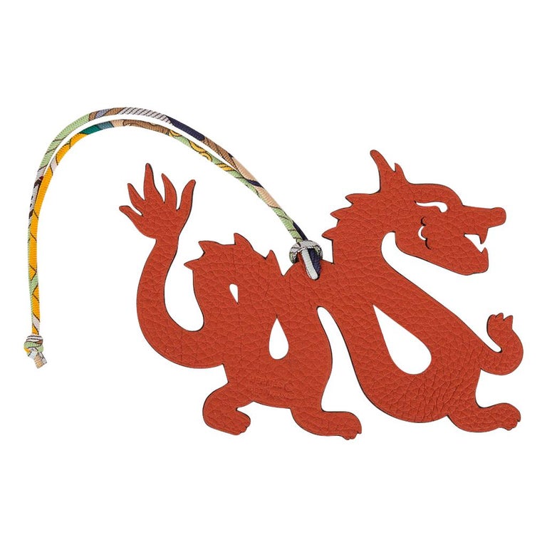 Hermes Dragon Bag Charm Limited Edition BiColor Cuivre / Blue New w