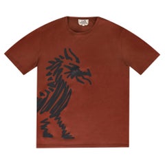 Hermes Dragon Print Cotton T-Shirt