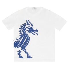 Hermes Dragon Print Cotton T-Shirt