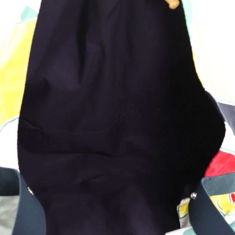 Hermes Drapeaux Au Vent Bag Printed Canvas Large In Good Condition In NY, NY