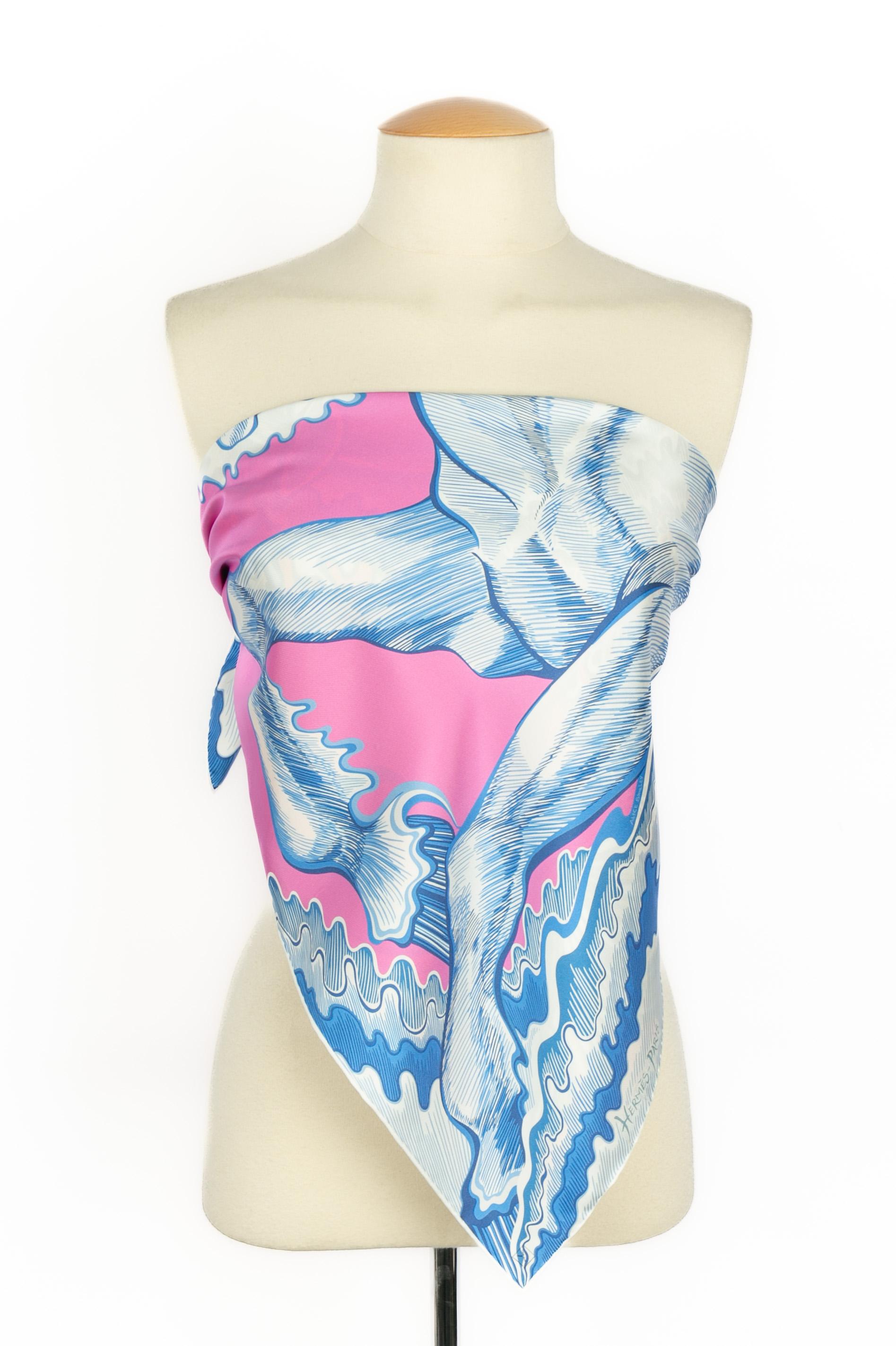 Foulard Hermès a doppia faccia 'Horse-Mermaid in vendita 5