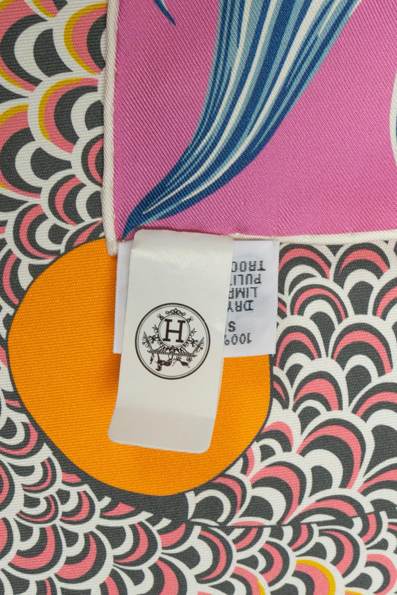 Foulard Hermès a doppia faccia 'Horse-Mermaid in vendita 2