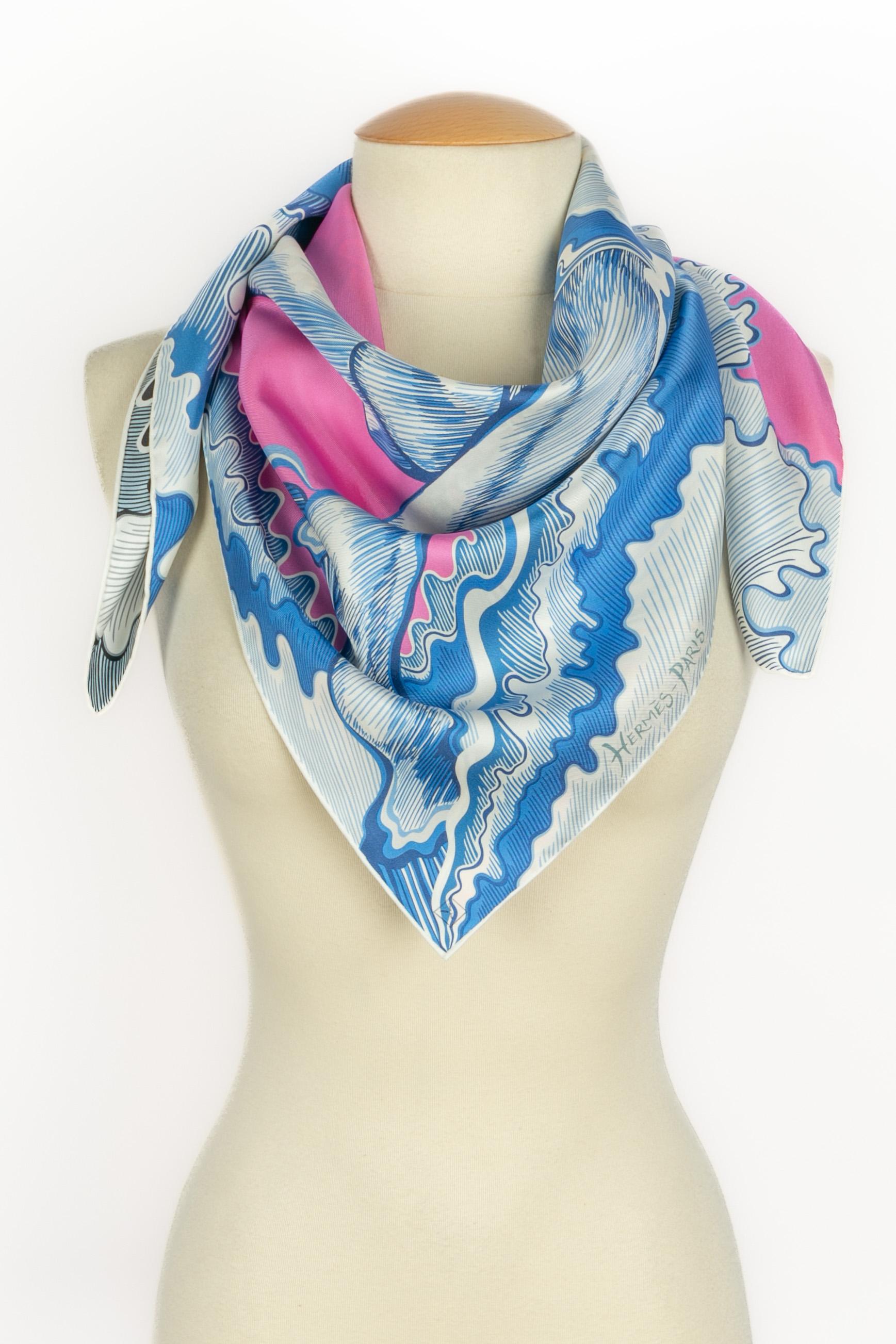 Foulard Hermès a doppia faccia 'Horse-Mermaid in vendita 4