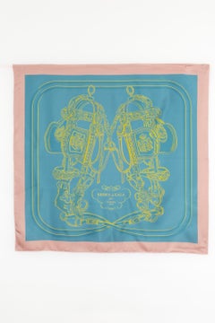 Hermès dual-sided foulard / scarf 'Gala bridles'