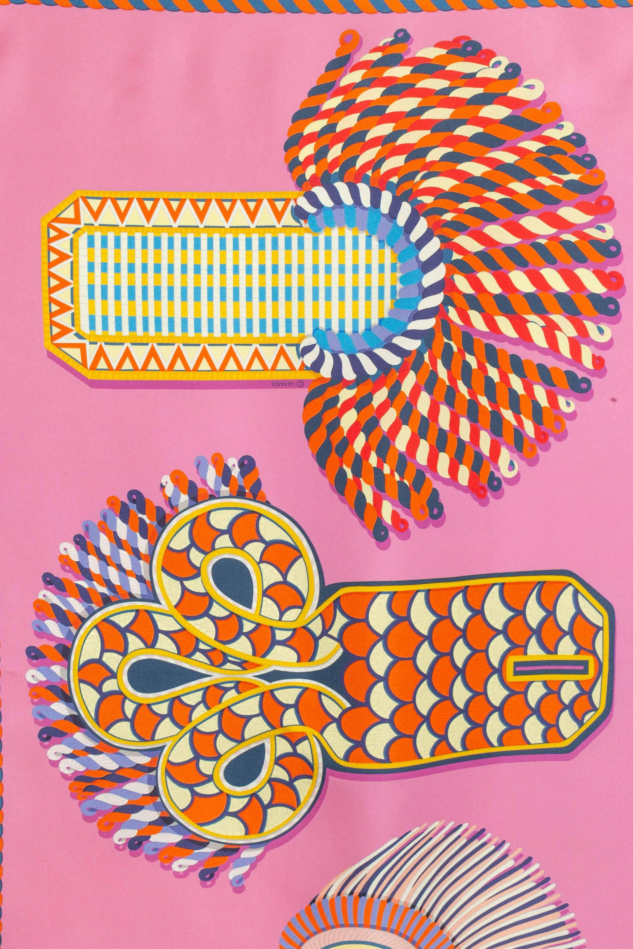 Hermès dual-sided foulard / scarf 'Gala epaulettes' 3