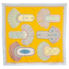 Hermès dual-sided foulard / scarf 'Gala epaulettes'