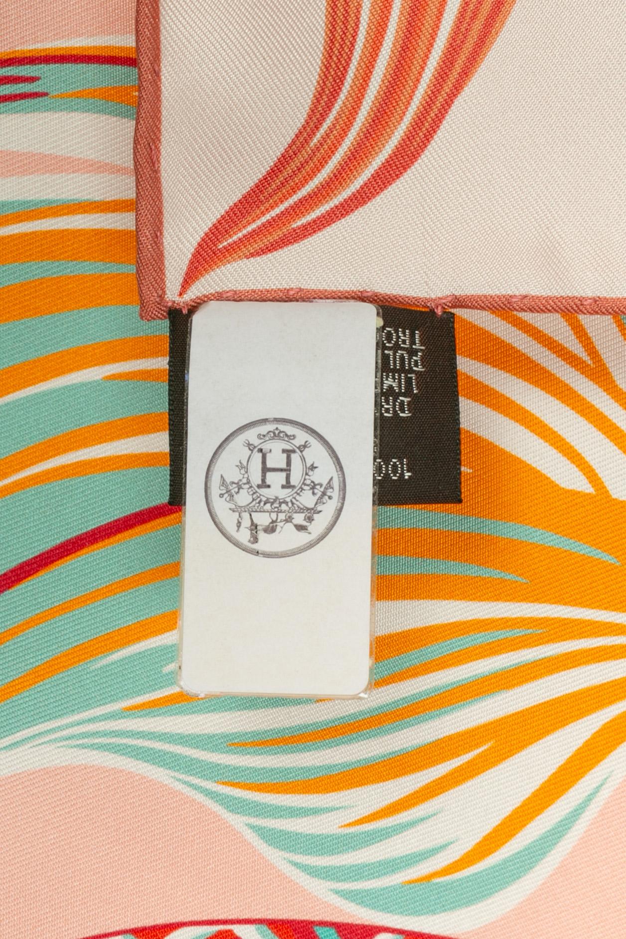 Hermès dual-sided foulard/scarf 'Horse-mermaid' 1