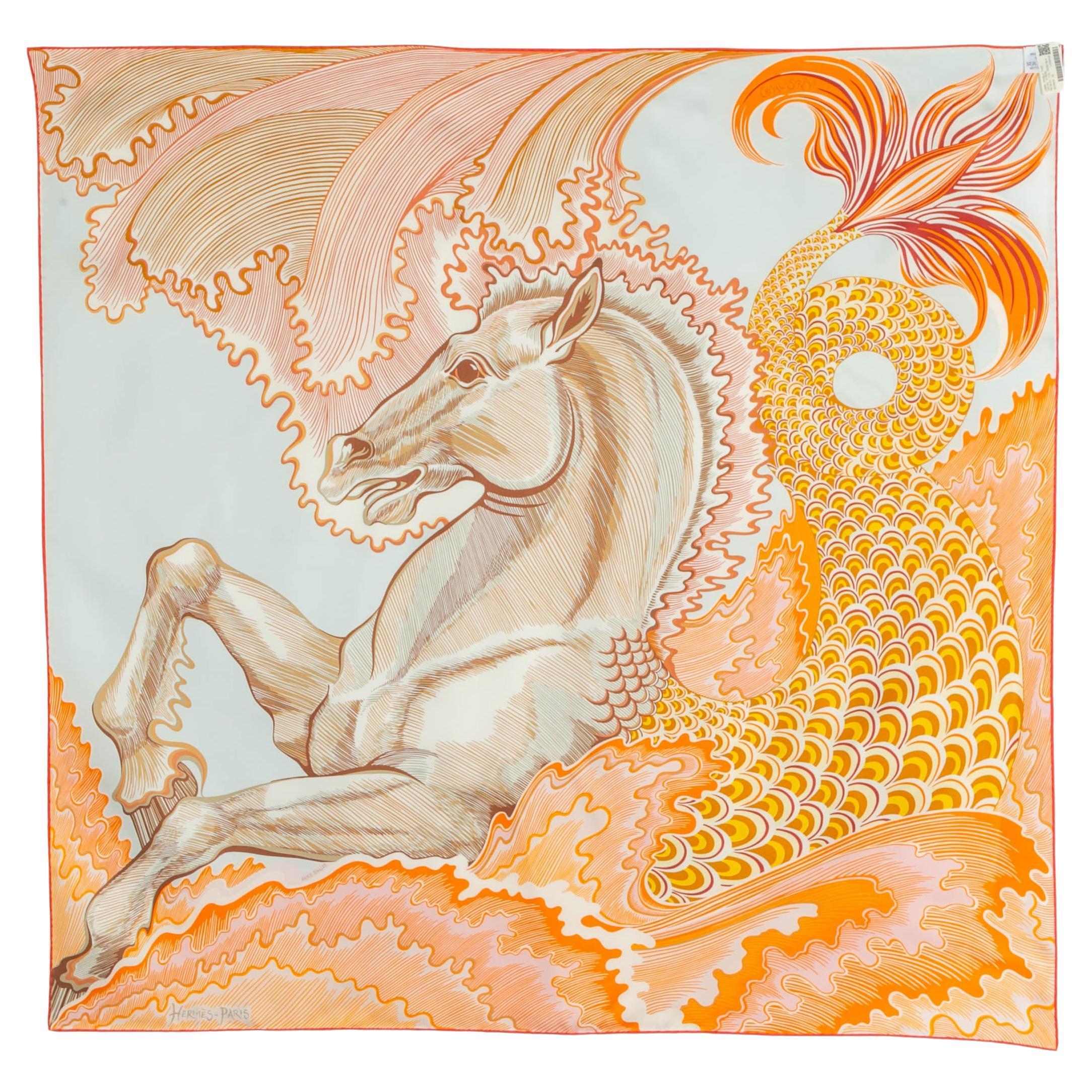 Foulard / écharpe double face 'Cheval-Mermaid' d'Hermès