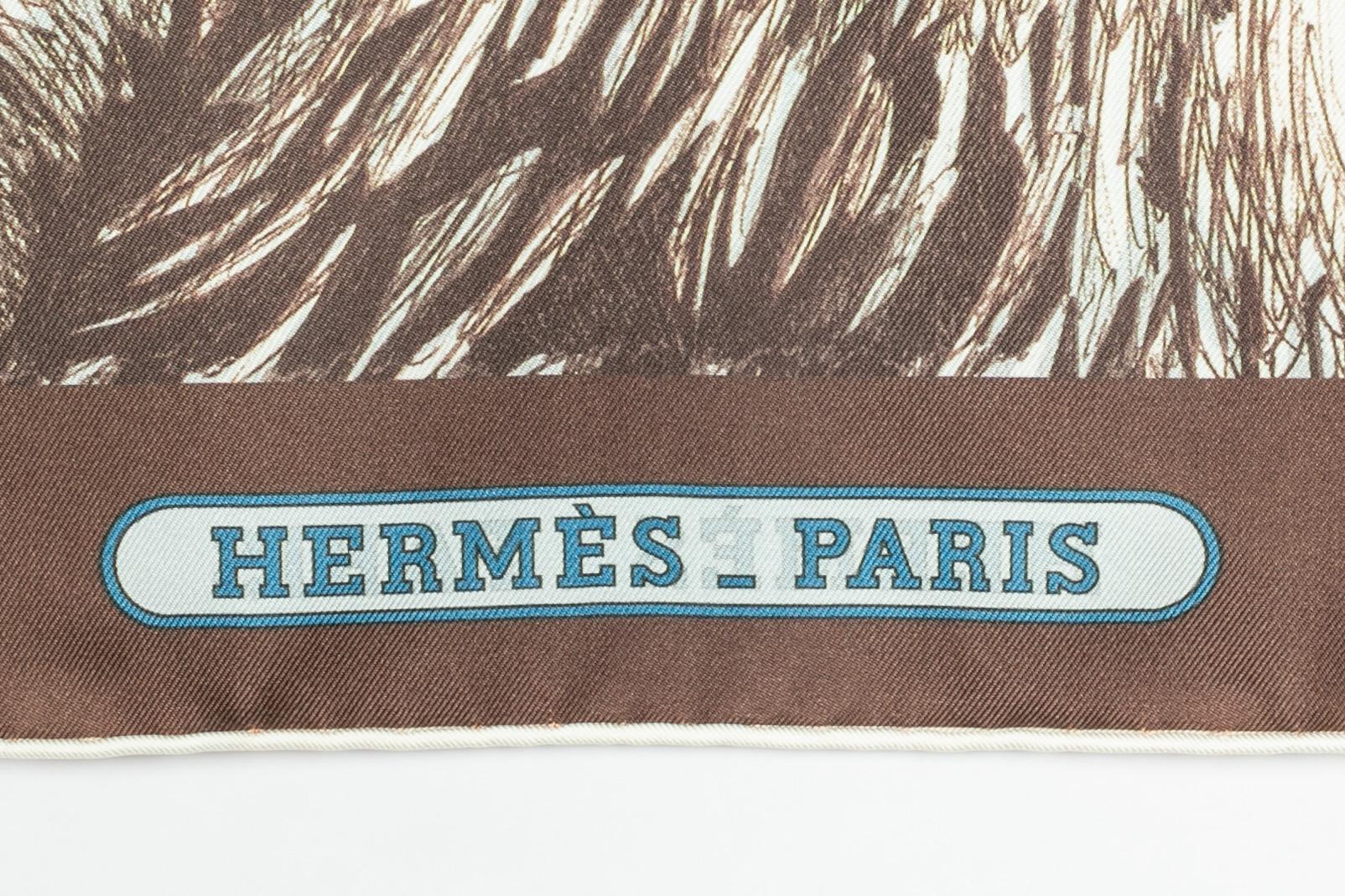 HERMÈS - (Fabricado en Francia) Foulard de sarga de seda de doble cara titulado 