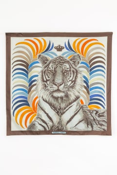 Hermès doppelseitiges Foulard / Schal 'Königstiger'