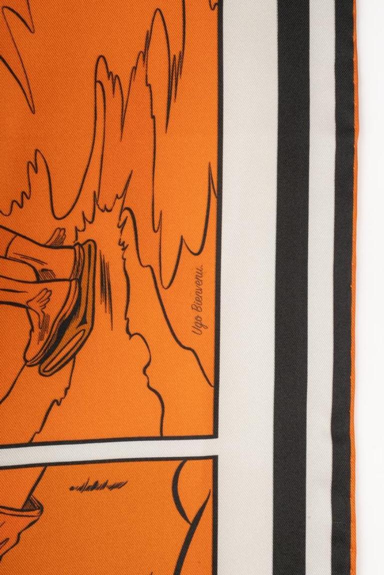 Hermès Dual-sided Silk Twill Foulard/Scarf 'Wow', 2020 4