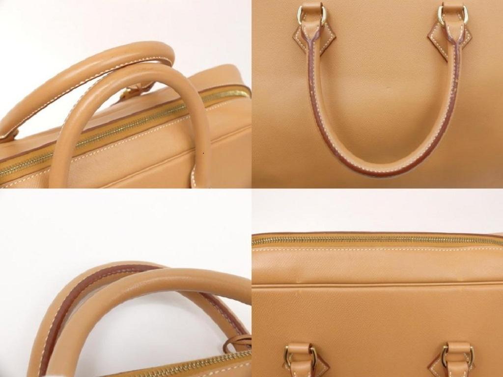 Hermès Duffle Bag Gold Samplon Travel Boston 236797 Brown Leather Satchel For Sale 7