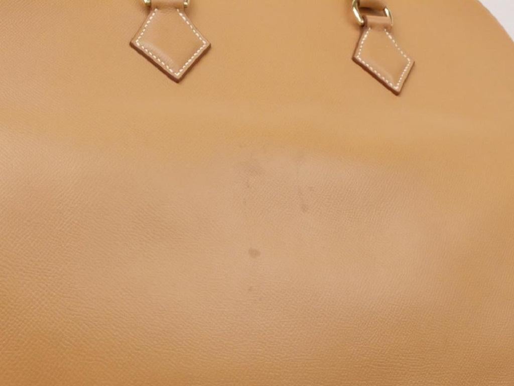 Hermès Duffle Bag Gold Samplon Travel Boston 236797 Brown Leather Satchel For Sale 8